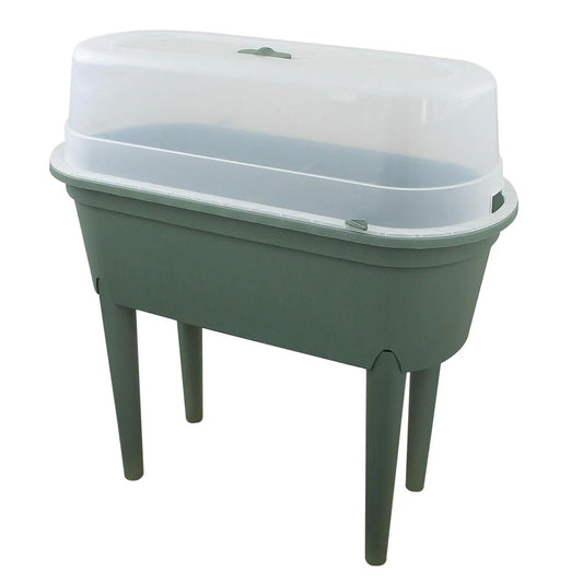 Green Raised Garden Bed Planter With Lid and Legs