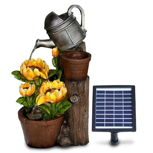 Sunflower Solar Water Feature Outdoor With LED