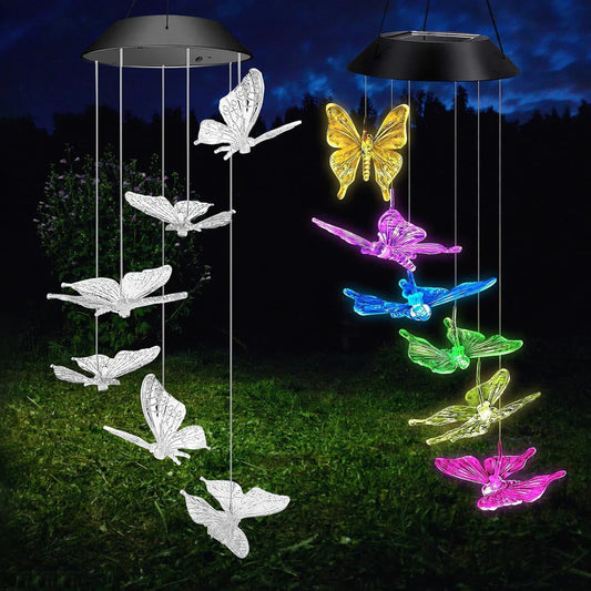 Solar Butterfly Wind Chimes LED