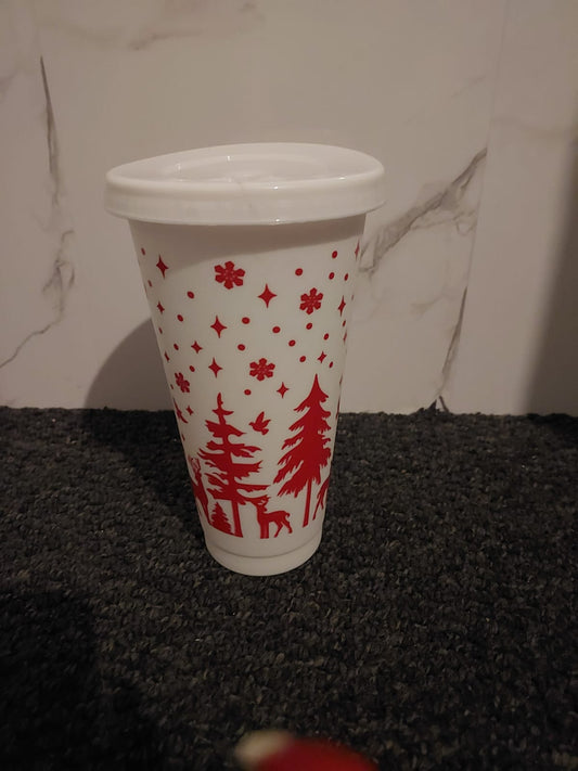 Christmas trees cold cup