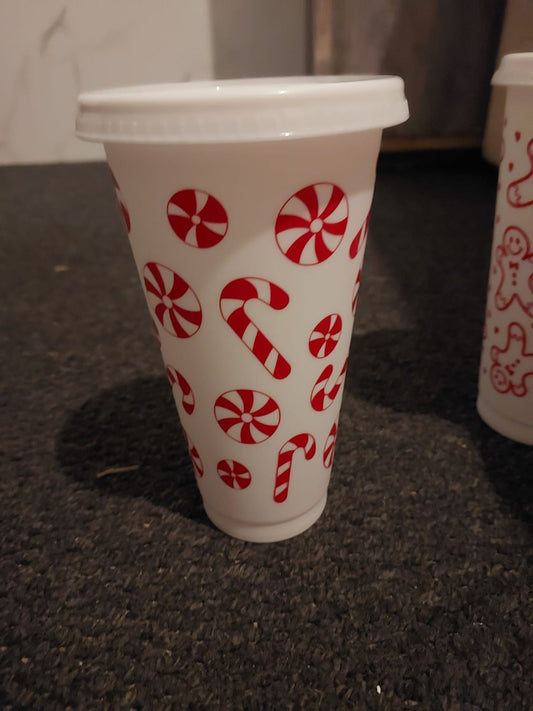 Candy cane cold cup