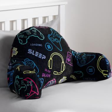 Kids Gaming Fleece Cuddle Cushion - Black