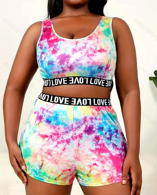 Plus Size Women's Short Set
