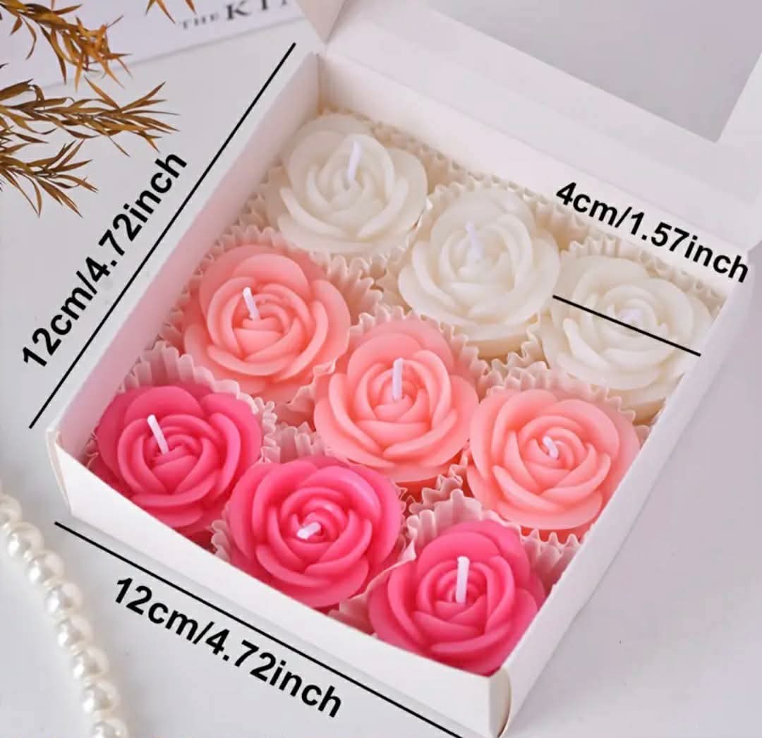 9-Piece Luxury Rose Scented Candle Gift Set