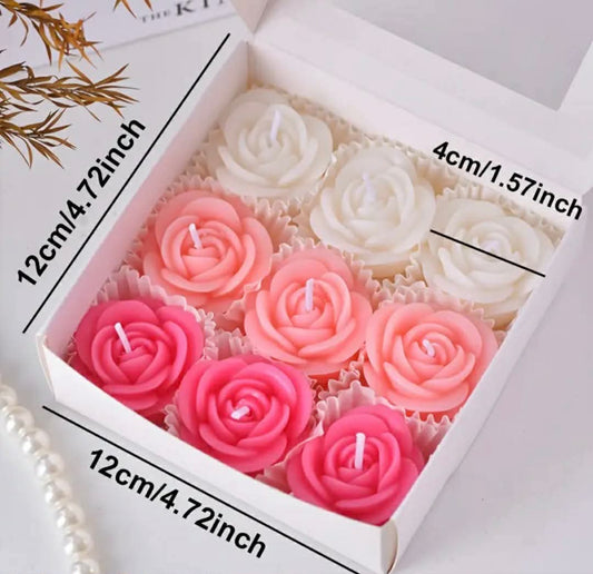 9-Piece Luxury Rose Scented Candle Gift Set