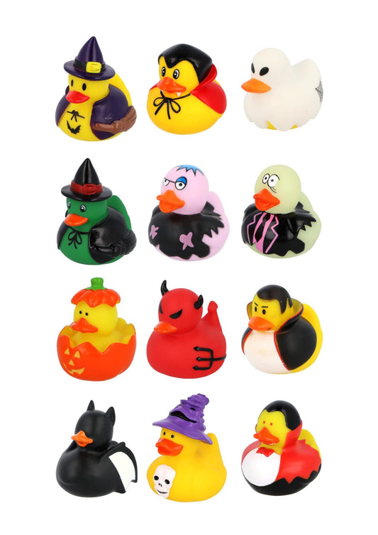 12 Halloween Christmas Mini Rubber Ducks Assorted Designs