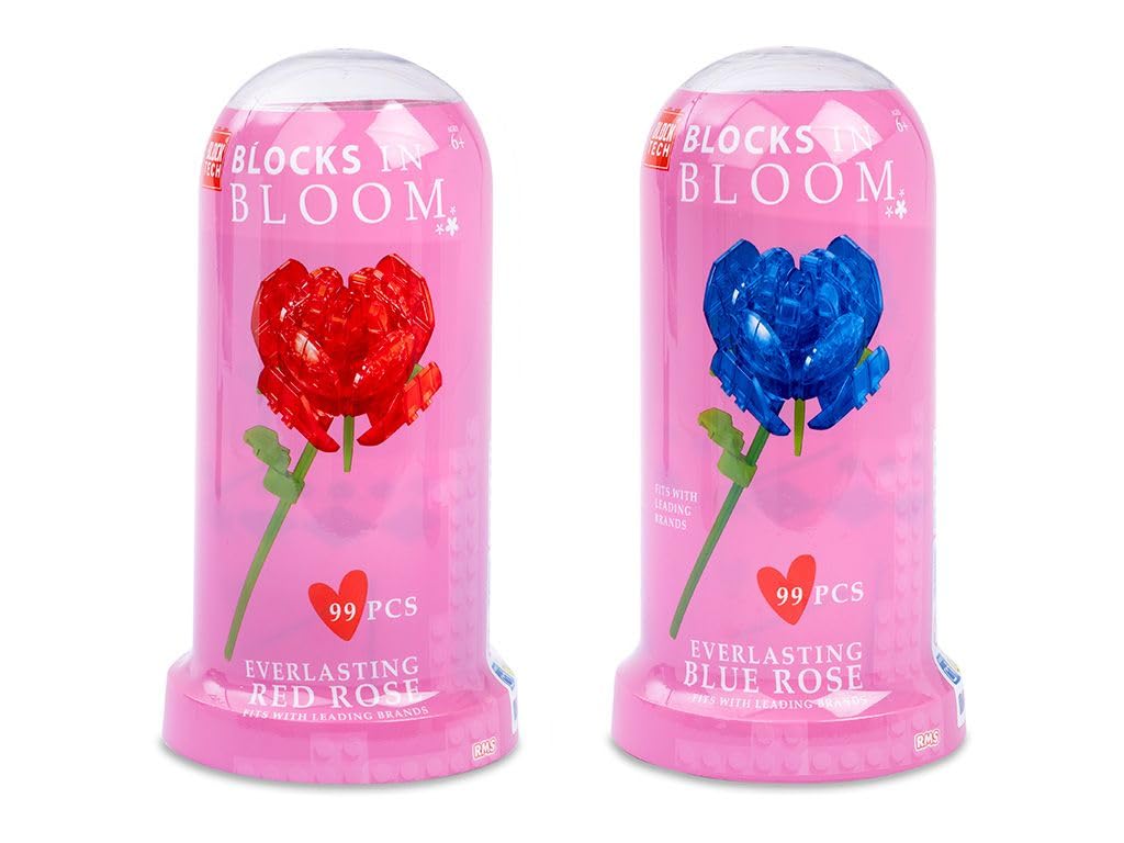 Mother’s Day Rose Building Block Set with Dome Everlasting Flower
