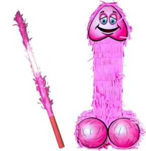 Big Pink Penis Willy Pinata & Stick Hen Night Party Game