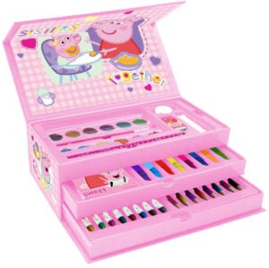 Peppa Pig Art Colouring Stationery Set with Pink Carry Case