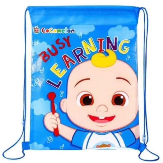 CoComelon Pull String Back To School Gym Swim PE Kit Bag