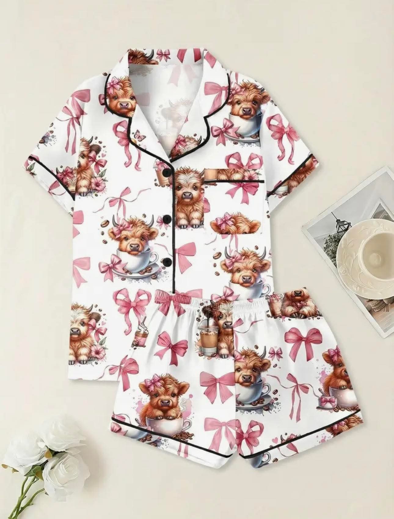 Highland cow short pyjamas