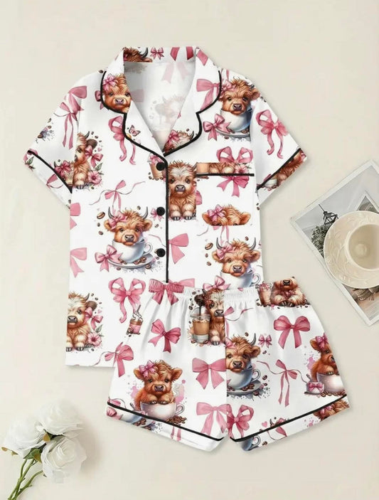 Highland cow short pyjamas