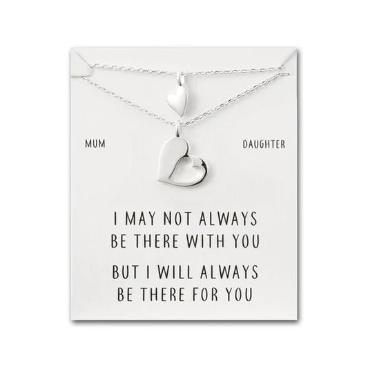 Mother Daughter Piece of My Heart Necklace Set