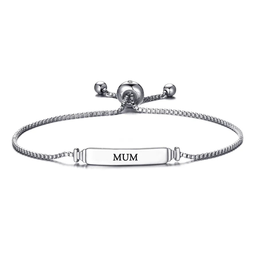 Mum ID Friendship Slider Bracelet Created with Zircondia® Crystals