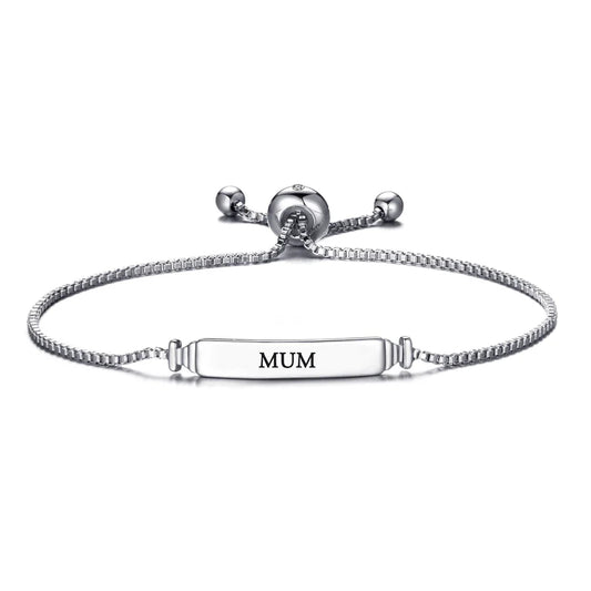 Mum ID Friendship Slider Bracelet Created with Zircondia® Crystals