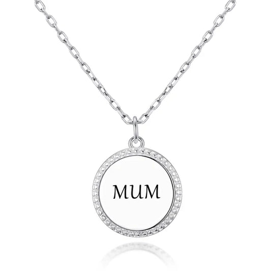 Silver Plated Filigree Disc Mum Necklace