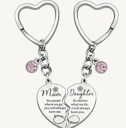 Mother-Daughter Love Keychain