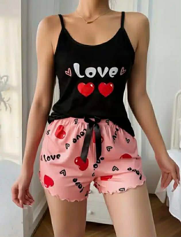 Love Cherry Print Pyjamas