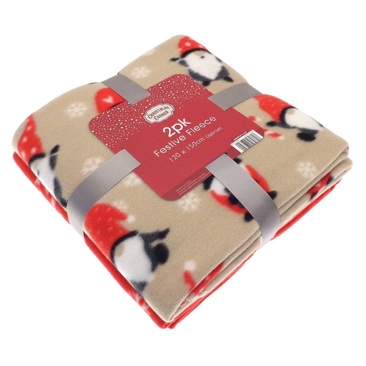 PACK OF 2 GONK AND SNOWFLAKE FLEECE THROWS