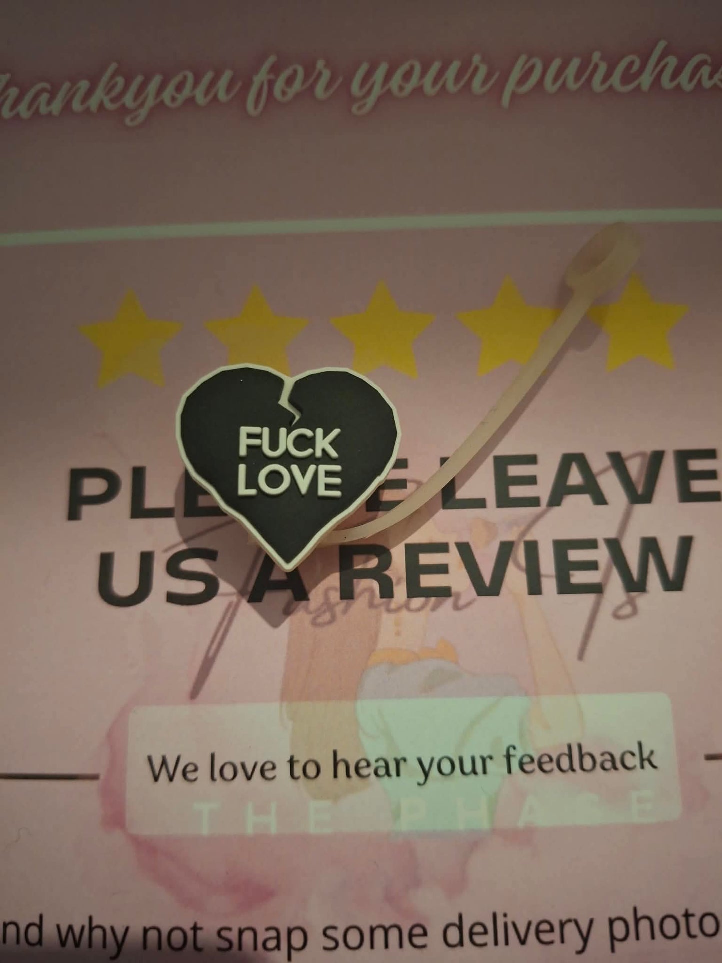Fuck love straw topper