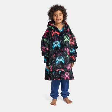 Kids Neon Drip Gaming Print Hoodie Blanket - Pre-Order