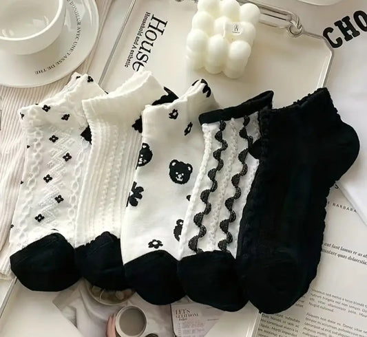 5Pc Women's Ankle Socks