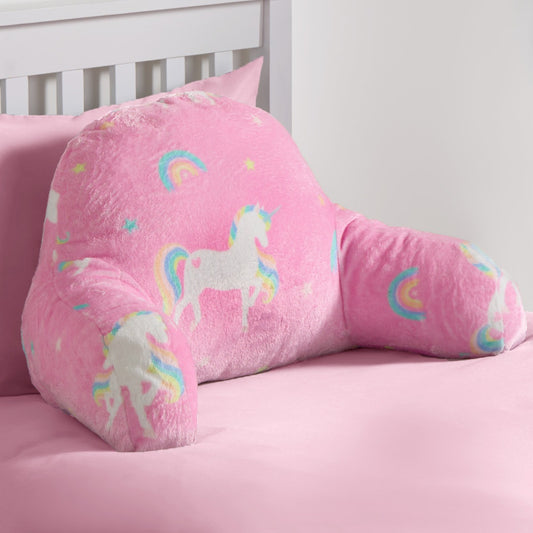 Unicorn Fleece Cuddle Cushion - Pink