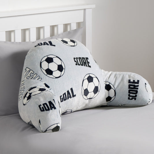 Kids Football Fleece Cuddle Cushion - Grey