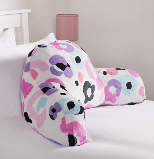 Kids Leopard Fleece Cuddle Cushion - Multi