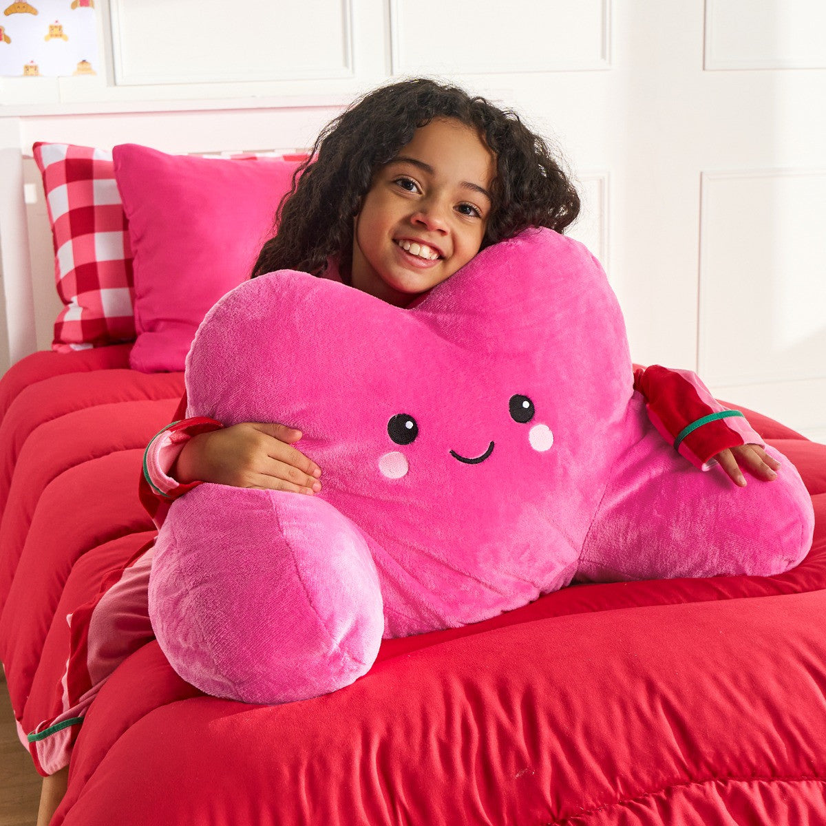Hazel The Heart Cuddle Cushion - Hot Pink