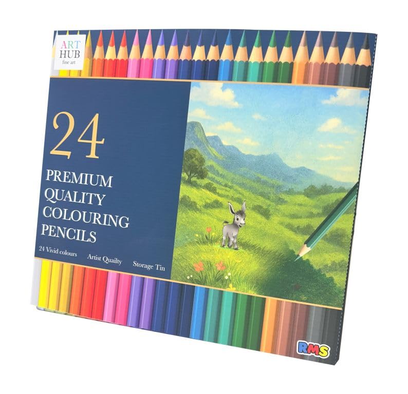 24 premium colouring pencils in storage tin
