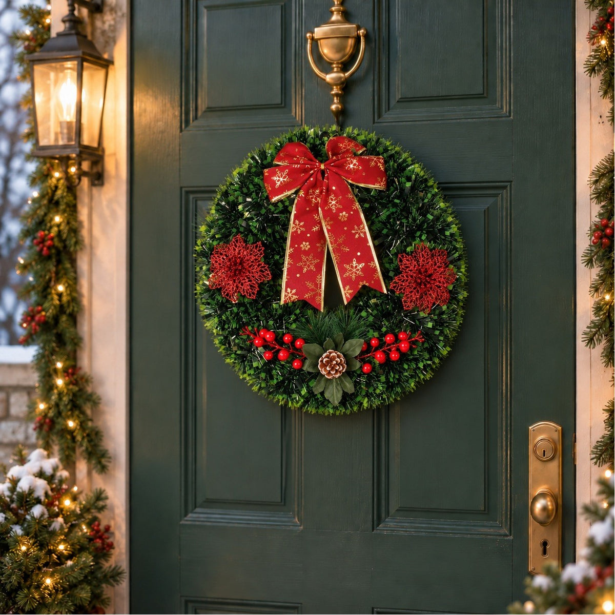 Christmas tinsel wreath