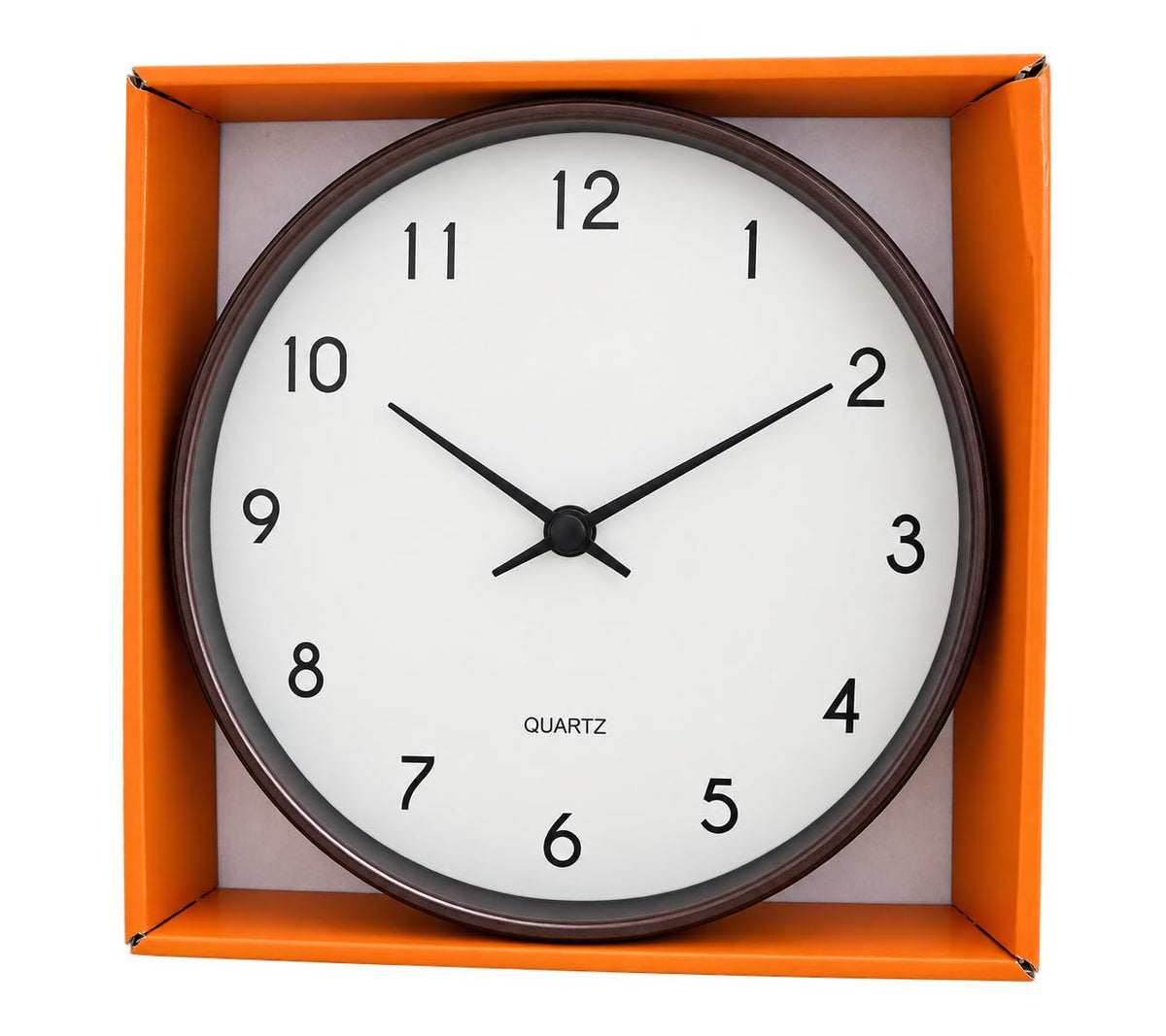 10inch dark wood effect wall clock