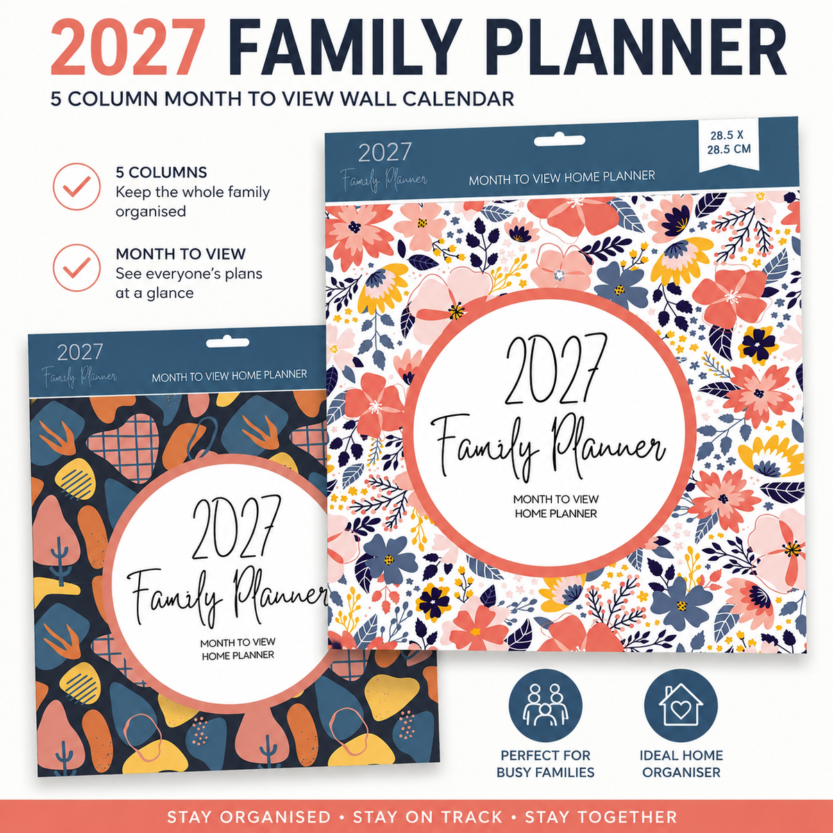 2027 Family 5 column month to view calander