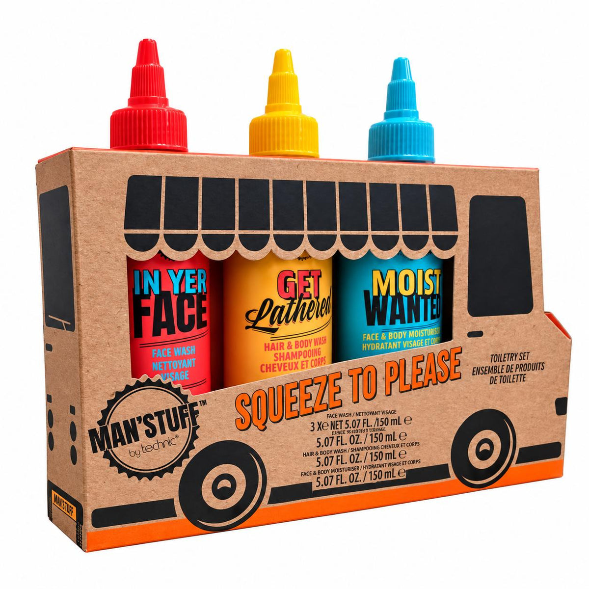 Man stuff squeeze to please men's grooming gift set