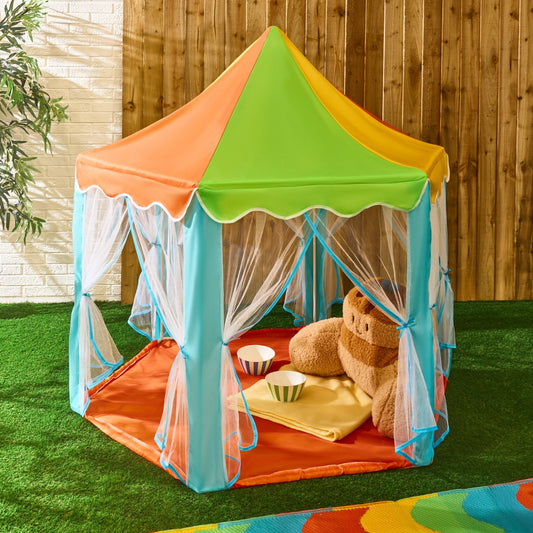 Kids Colour Block Outdoor Play Tent with Curtains
