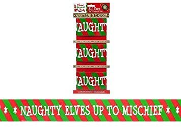Elves behavin badly naughty elf printed tape banner