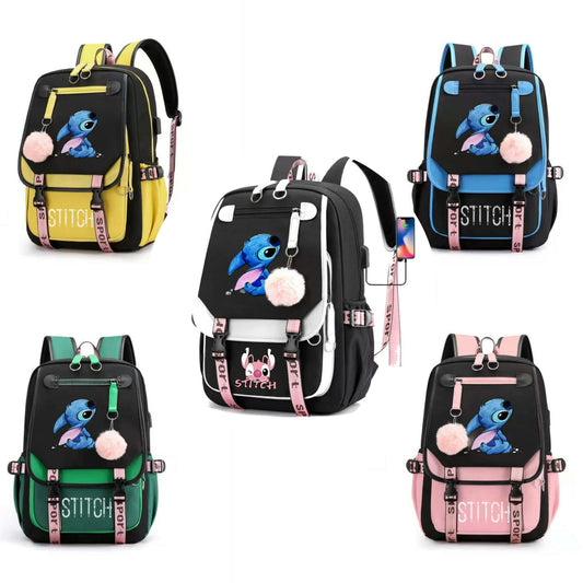 Stitch BackPack With USB Port