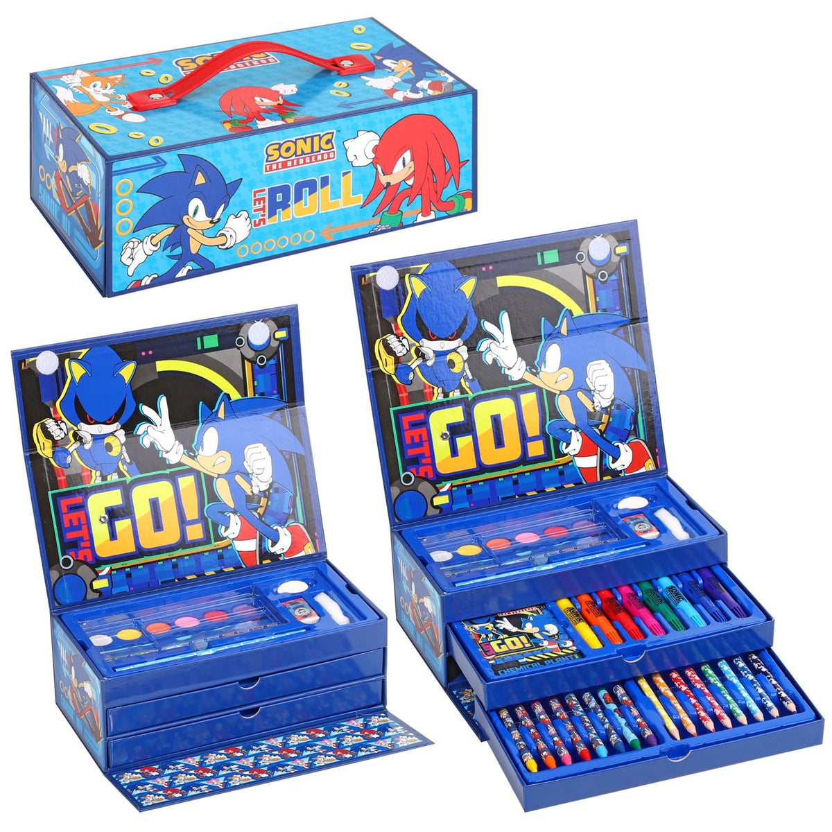 Sonic The Hedgehog art set 52 pc colouring tool box