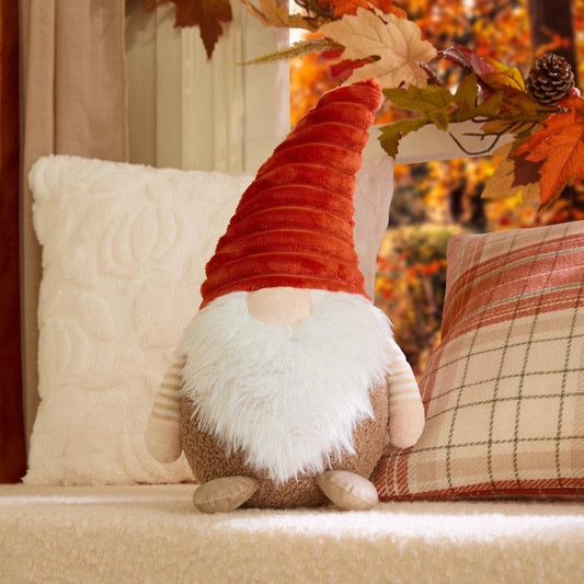 Rusty the autumnal gonk cushion - rust/beige