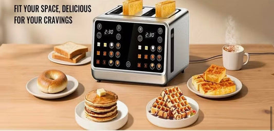 4-slice touchscreen toaster oven with dual screen control panel