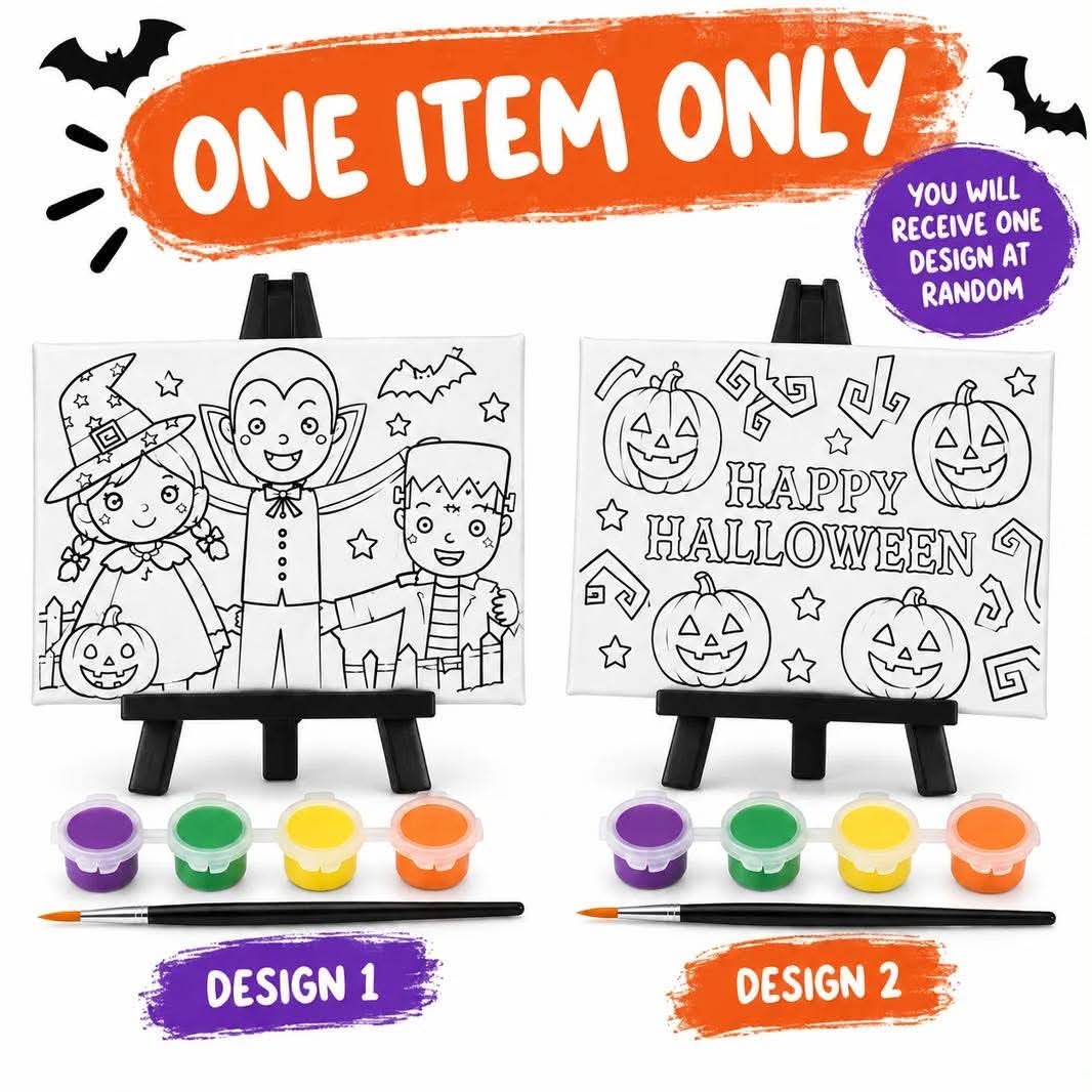 Halloween paint your own canvas & stand