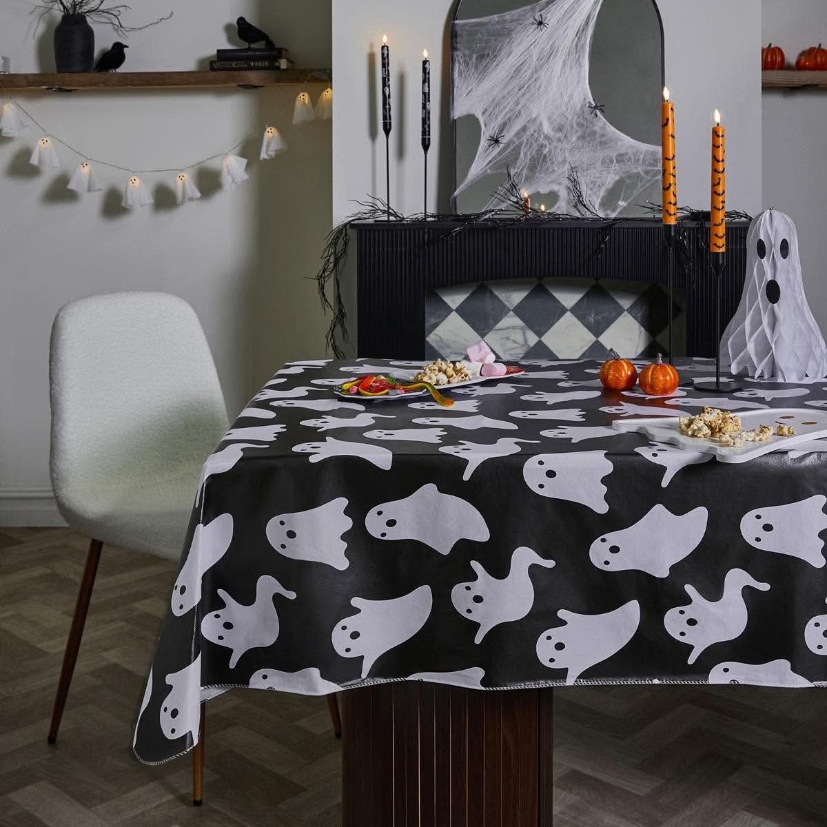 Ghost print table cloth - monochrome