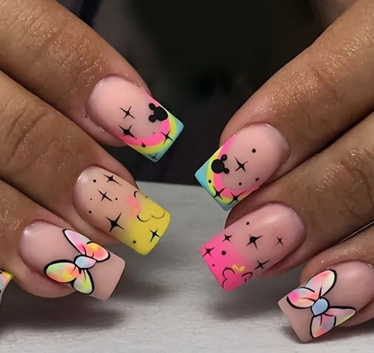 Mickey Rainbow Press On Nails