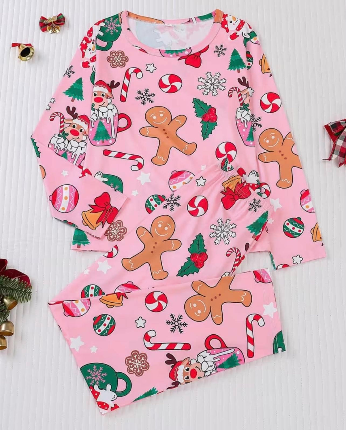 Pink kids christmas pyjamas