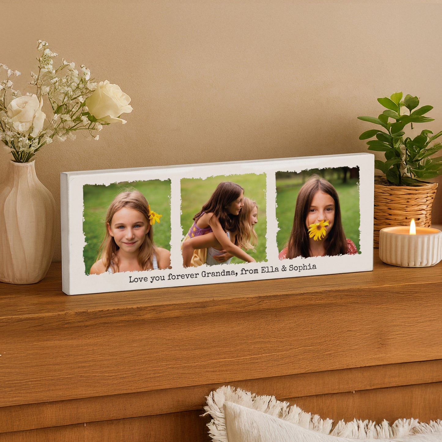 Personalised Photo Upload Mantel Block