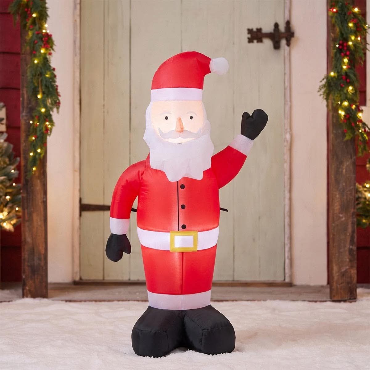 Indoor/outdoor inflatable Santa decoration - red