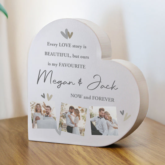 Personalised Photo Upload Grey Heart Ornament