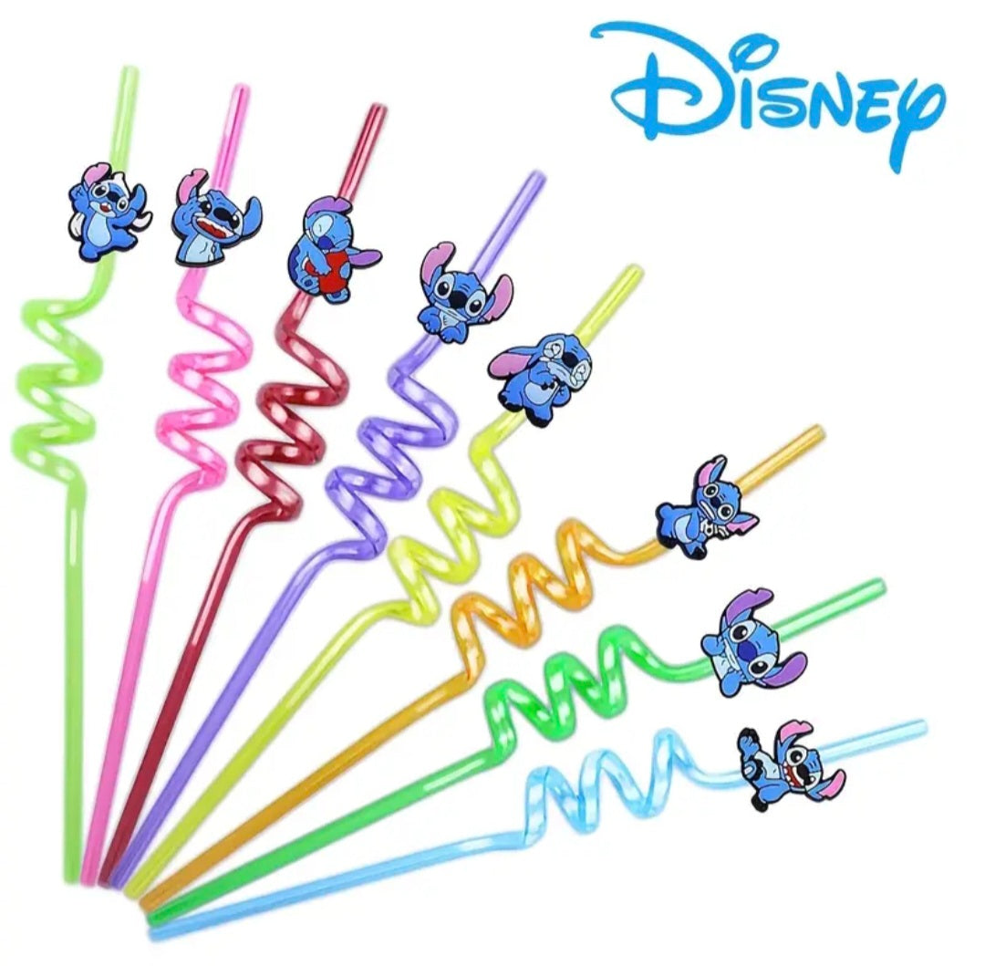Stitch 8pcs Reusable Straws Set