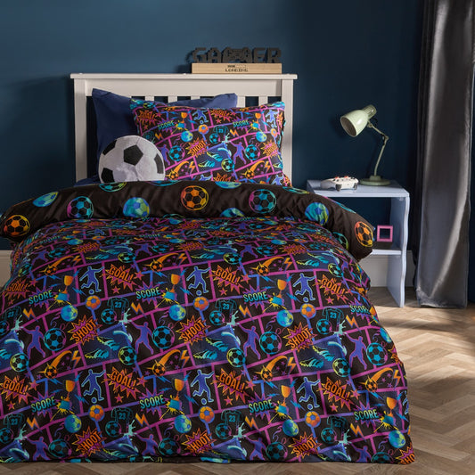 Football Comic Print Duvet Cover Set